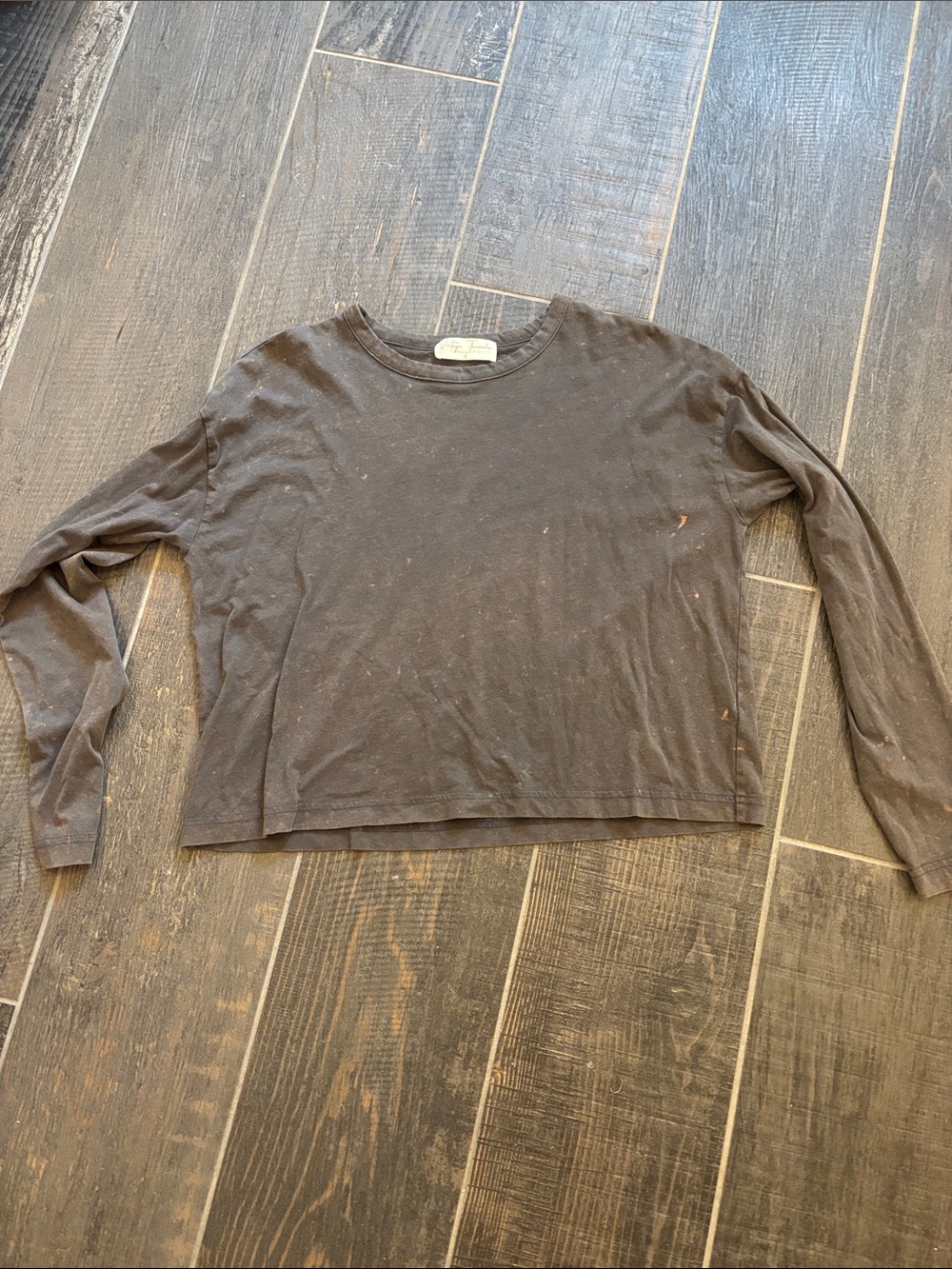 Vintage Black Long Sleeve Crewneck Tee